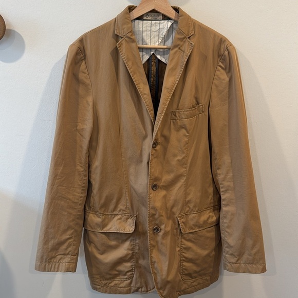 J. Crew Men’s Clayton Sportscoat Khaki Tan Beige Front Pockets Broken In Size S - Picture 8 of 9